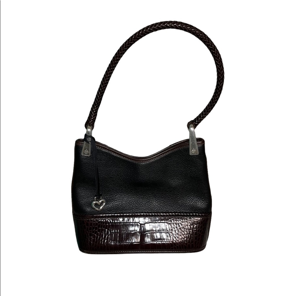 Brighton Gina Satchel Black & Brown Leather Shoulder Bag